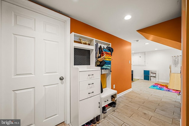 177 Bortondale Rd, Media, PA 19063 - mudroom featuring light wood-type flooring and recessed lighting