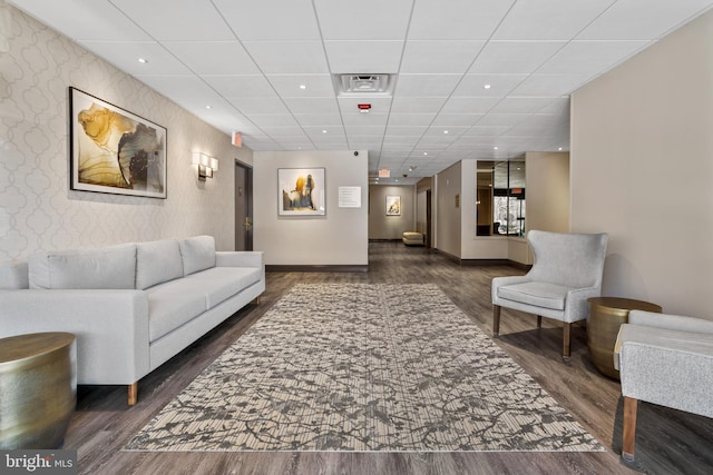 801 Yale Ave Unit 1016, Swarthmore, PA 19081 - building lobby with wallpapered walls and a drop ceiling