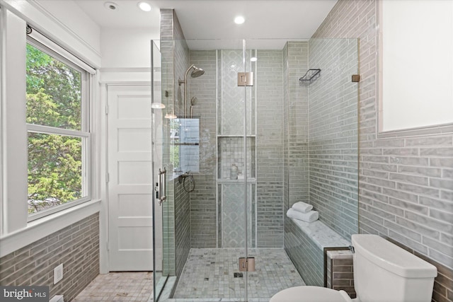 1425 Webster St NW, Washington, DC 20011 - full bath featuring a shower stall, recessed lighting, and tile patterned flooring