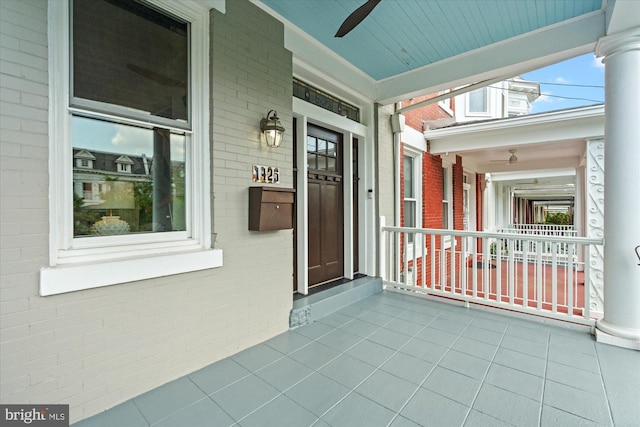 1425 Webster St NW, Washington, DC 20011 - unfurnished sunroom with a ceiling fan