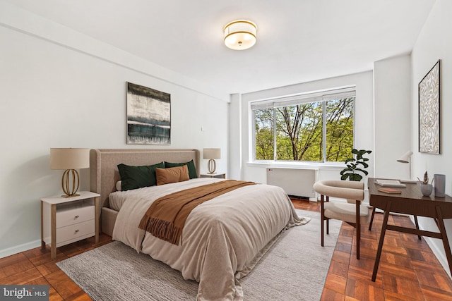 4100 W St NW Unit 306, Washington, DC 20007 - bedroom featuring radiator heating unit and baseboards