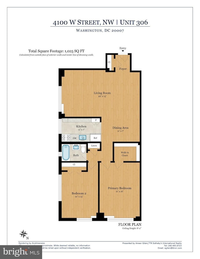 4100 W St NW Unit 306, Washington, DC 20007 - view of home floor plan