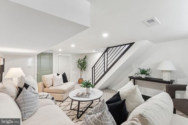 2165 E Gordon St, Philadelphia, PA 19125 - living area featuring stairway and recessed lighting