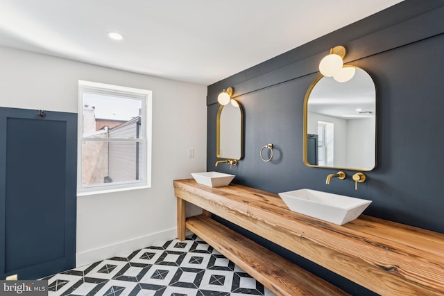2165 E Gordon St, Philadelphia, PA 19125 - full bathroom with double vanity and recessed lighting