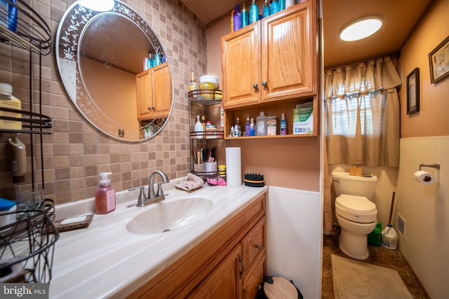 5563 Cedonia Ave, Baltimore, MD 21206 - bathroom featuring vanity and tasteful backsplash