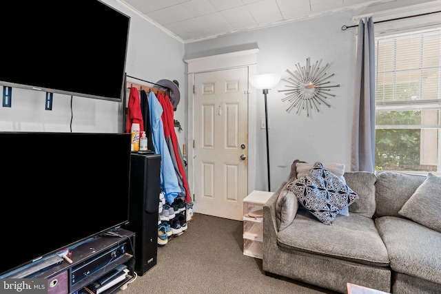 220 Homecrest Ave, Ewing, NJ 08638 - living area with carpet flooring and ornamental molding