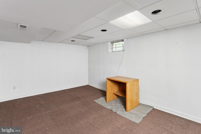 2028 S Olden Ave, Hamilton, NJ 08610 - below grade area with carpet flooring and a drop ceiling