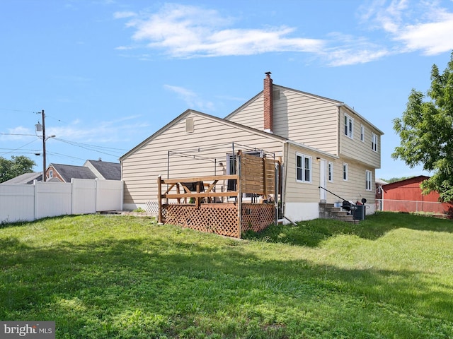 102 W Keystone Ave, Wilmington, DE 19804 - back of house featuring a wooden deck and a chimney