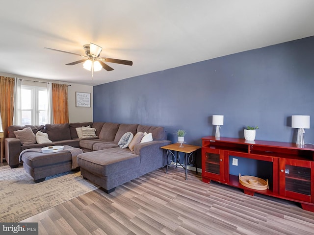 102 W Keystone Ave, Wilmington, DE 19804 - living room with ceiling fan and wood finished floors