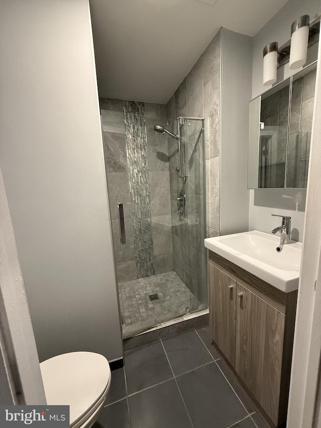 2737 Willits Rd, Philadelphia, PA 19114 - bathroom with a stall shower, vanity, and tile patterned flooring
