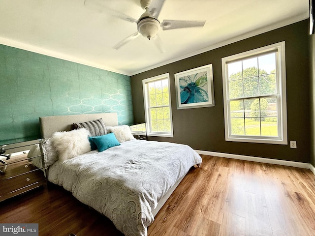 2737 Willits Rd, Philadelphia, PA 19114 - bedroom featuring wood finished floors, ceiling fan, and ornamental molding