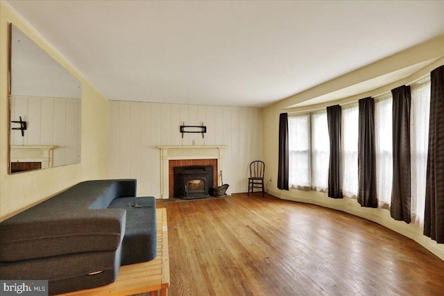 3225 Eisenbrown Rd, Reading, PA 19605 - living area featuring wood finished floors and a wood stove