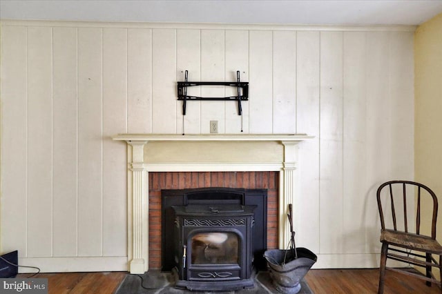 3225 Eisenbrown Rd, Reading, PA 19605 - detailed view of a wood stove and wood finished floors