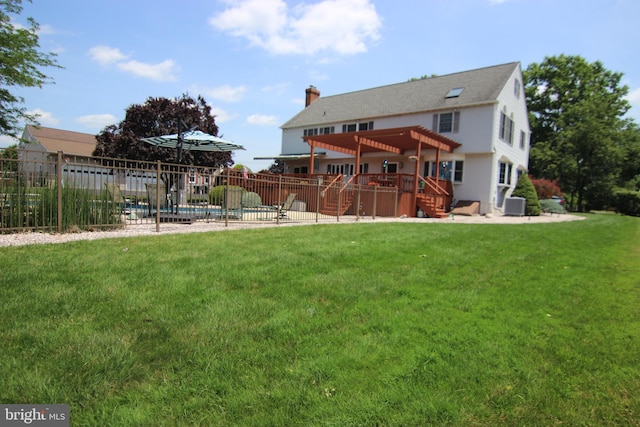 530 Station Rd, Quakertown, PA 18951 - rear view of property with a pergola, a patio area, stairs, and a chimney