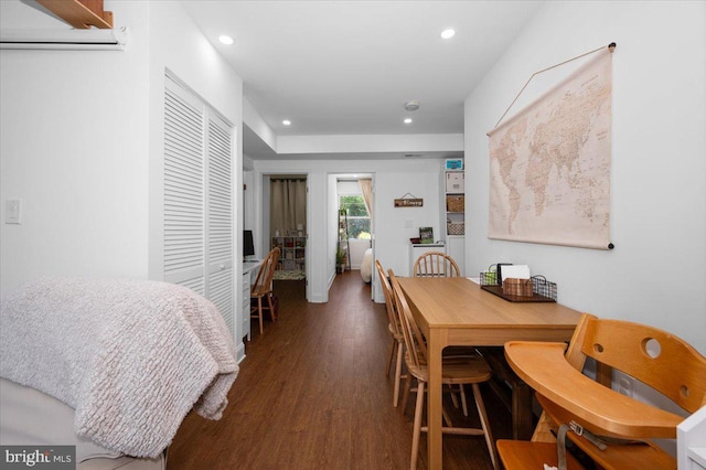 211 Webster St NE, Washington, DC 20011 - dining area with wood finished floors, recessed lighting, and a wall mounted AC
