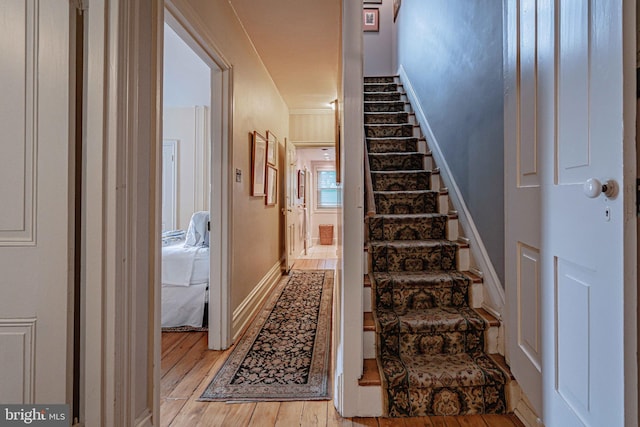 407 N 8th St, Allentown, PA 18102 - staircase featuring wood-type flooring and baseboards
