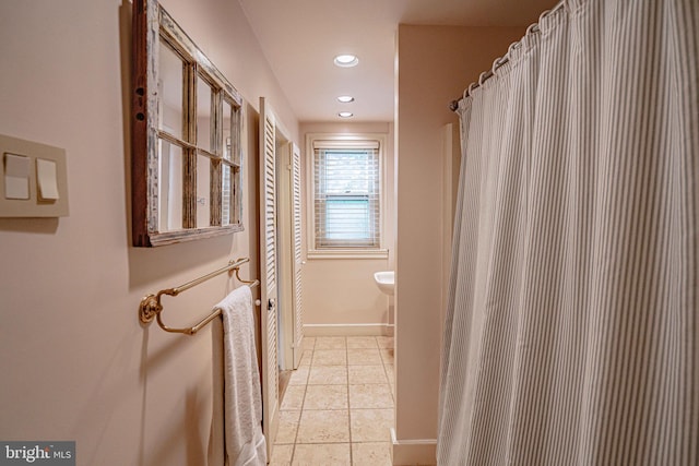 407 N 8th St, Allentown, PA 18102 - bathroom with recessed lighting and tile patterned flooring