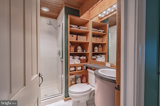 407 N 8th St, Allentown, PA 18102 - bathroom featuring a shower stall, tile patterned flooring, and vanity
