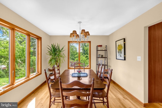 210 Providence Rd, Annapolis, MD 21409 - dining room featuring light wood-type flooring and a chandelier