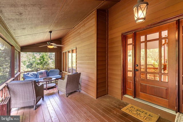 210 Providence Rd, Annapolis, MD 21409 - property entrance with outdoor lounge area and ceiling fan