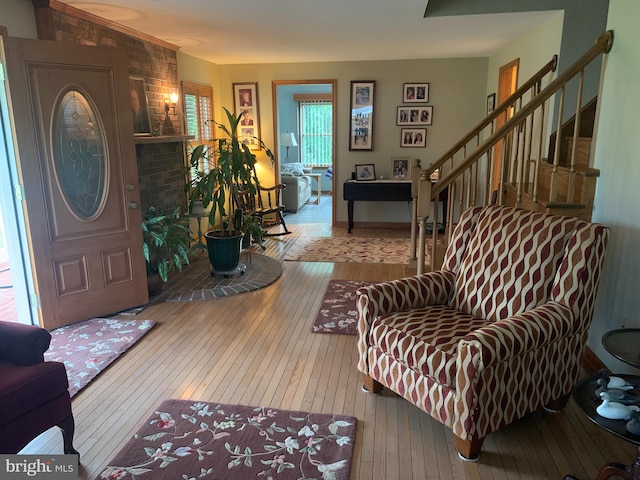 21055 Bayside Ave, Rock Hall, MD 21661 - foyer entrance featuring hardwood / wood-style floors and stairs
