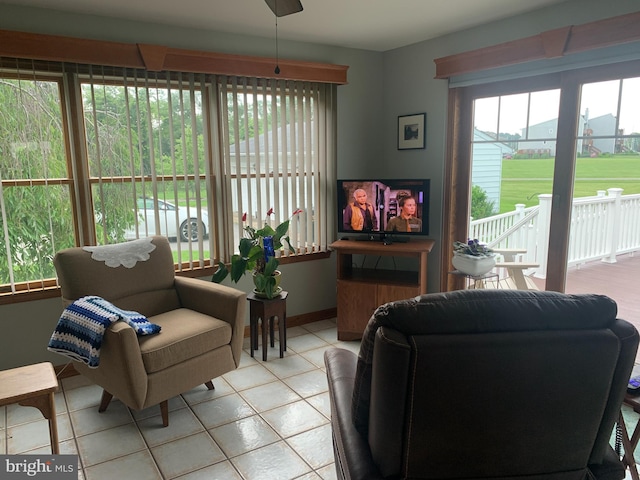 21055 Bayside Ave, Rock Hall, MD 21661 - tiled living room with baseboards