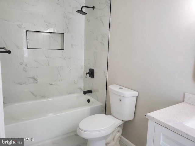 57 Turnberry Cir, Toms River, NJ 08753 - bathroom with vanity, shower / tub combination, and marble finish flooring