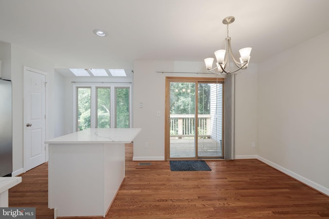 6110 Joust Ln, Alexandria, VA 22315 - entryway featuring a chandelier, light wood-style flooring, and recessed lighting