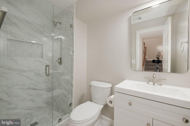 6110 Joust Ln, Alexandria, VA 22315 - full bathroom with vanity and a marble finish shower
