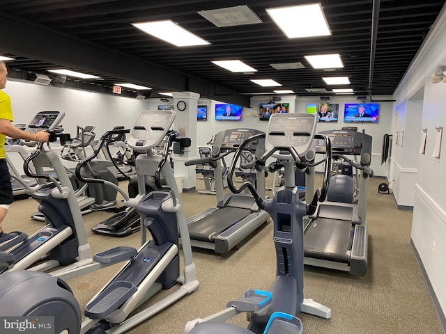 6110 Joust Ln, Alexandria, VA 22315 - workout area featuring carpet floors