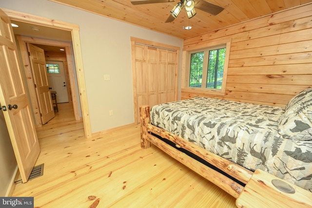118 Sandstone, Mc Henry, MD 21541 - bedroom featuring wood finished floors, a closet, ceiling fan, and wooden ceiling