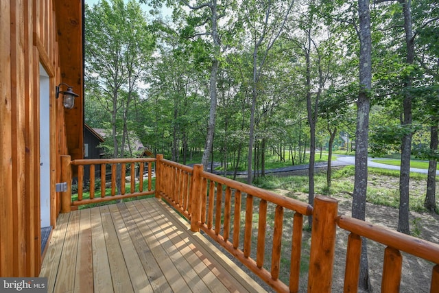 118 Sandstone, Mc Henry, MD 21541 - wooden terrace featuring view of wooded area