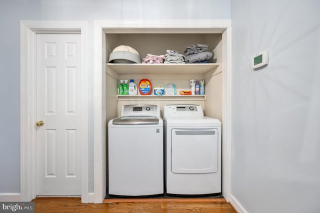 15 Tally Ho Dr, Fredericksburg, VA 22405 - washroom featuring separate washer and dryer and wood finished floors