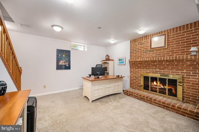 15 Tally Ho Dr, Fredericksburg, VA 22405 - office featuring light carpet and a fireplace