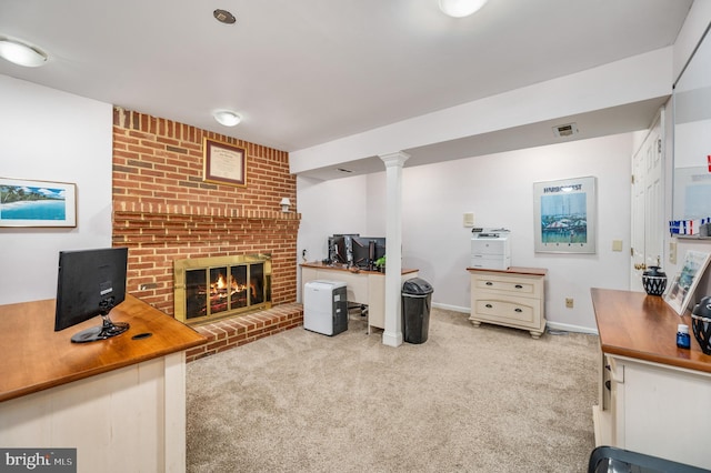 15 Tally Ho Dr, Fredericksburg, VA 22405 - office featuring carpet floors and a fireplace