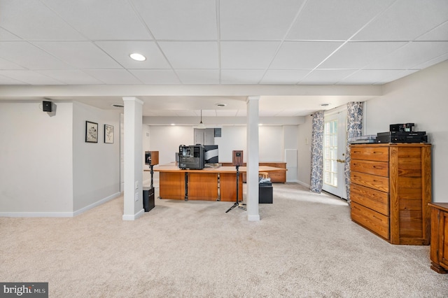 15 Tally Ho Dr, Fredericksburg, VA 22405 - carpeted office with baseboards and a drop ceiling