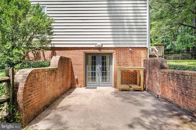 15 Tally Ho Dr, Fredericksburg, VA 22405 - view of exterior entry with french doors and a patio