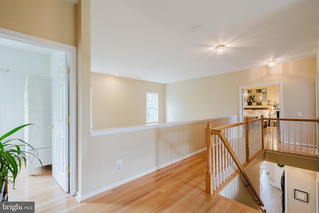 56 Willow Grove Mill Dr, Middletown, DE 19709 - hall with an upstairs landing and wood finished floors