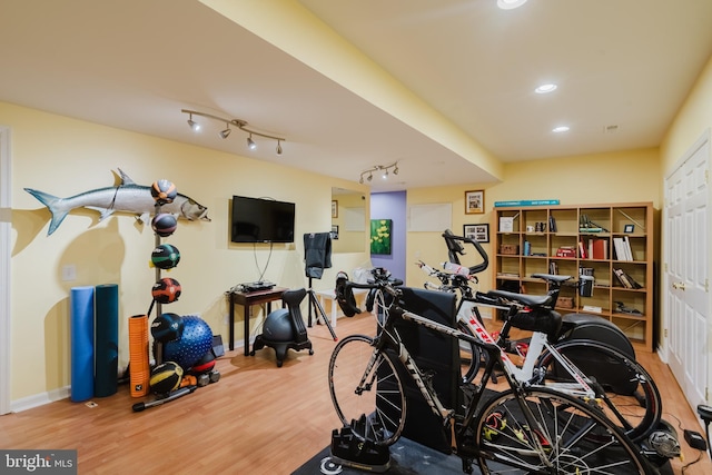 56 Willow Grove Mill Dr, Middletown, DE 19709 - workout room with wood finished floors and recessed lighting