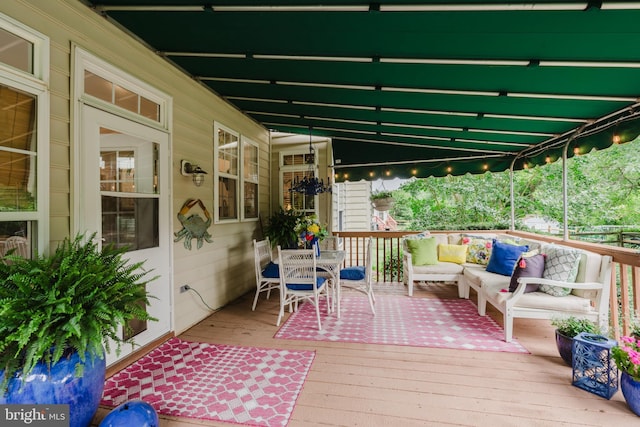 56 Willow Grove Mill Dr, Middletown, DE 19709 - wooden deck with outdoor lounge area