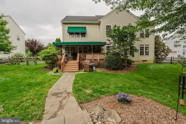 56 Willow Grove Mill Dr, Middletown, DE 19709 - rear view of house with a deck and a fenced backyard