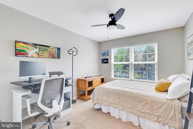 21 Viburnum Ct, Lafayette Hill, PA 19444 - bedroom with a desk, light colored carpet, and ceiling fan