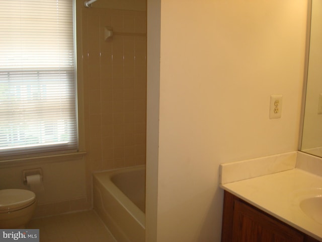1704 Stoneham Dr, West Chester, PA 19382 - bathroom with vanity, bathtub / shower combination, and tile patterned flooring