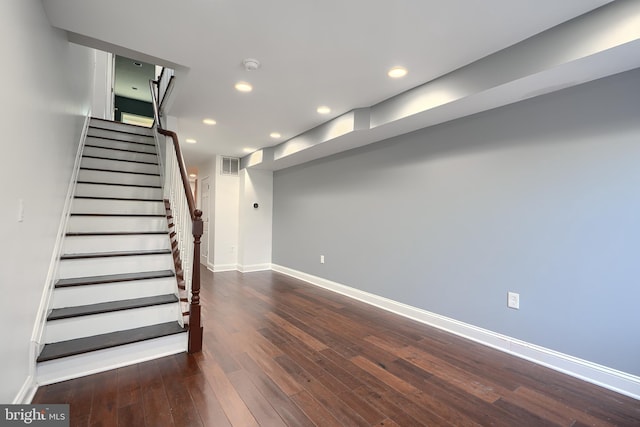 930 Washington Blvd, Baltimore, MD 21230 - staircase featuring wood-type flooring and recessed lighting