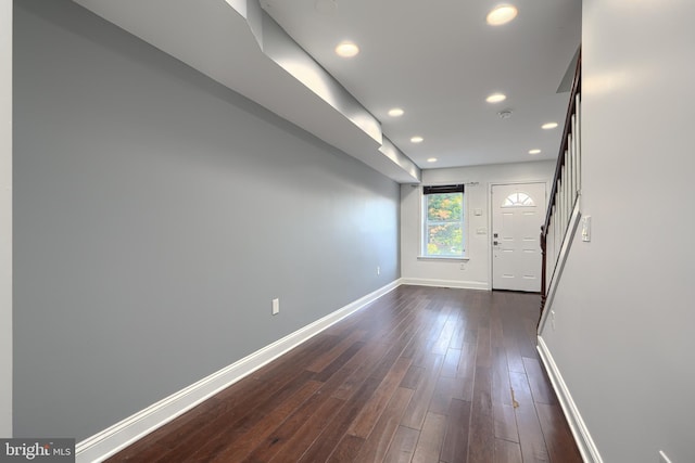 930 Washington Blvd, Baltimore, MD 21230 - entrance foyer featuring dark wood-style flooring, recessed lighting, and stairway