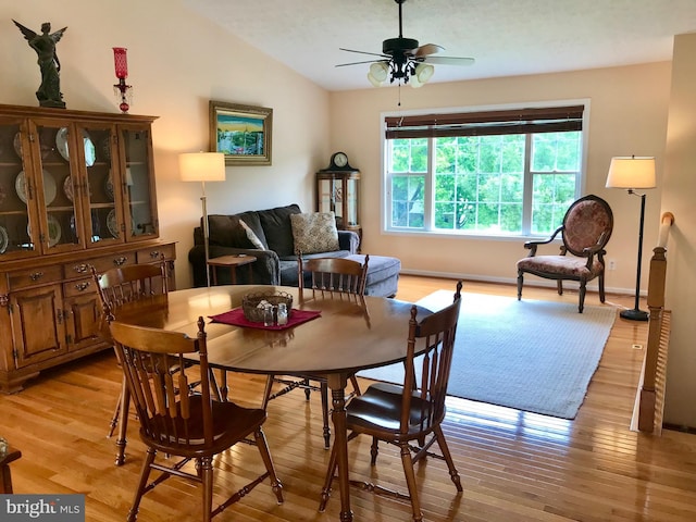 75 Westminster Dr, Front Royal, VA 22630 - dining room with ceiling fan, lofted ceiling, and light wood finished floors