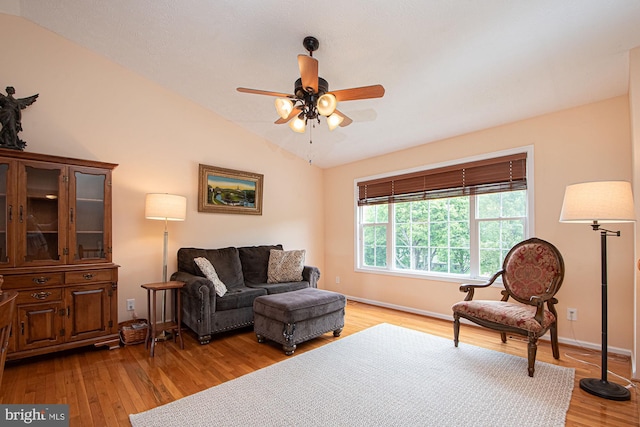 75 Westminster Dr, Front Royal, VA 22630 - living area with wood finished floors, lofted ceiling, and a ceiling fan