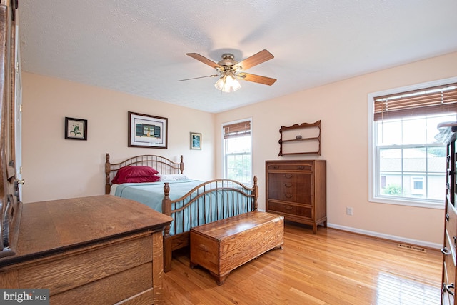 75 Westminster Dr, Front Royal, VA 22630 - bedroom featuring light wood-style floors, a textured ceiling, and a ceiling fan