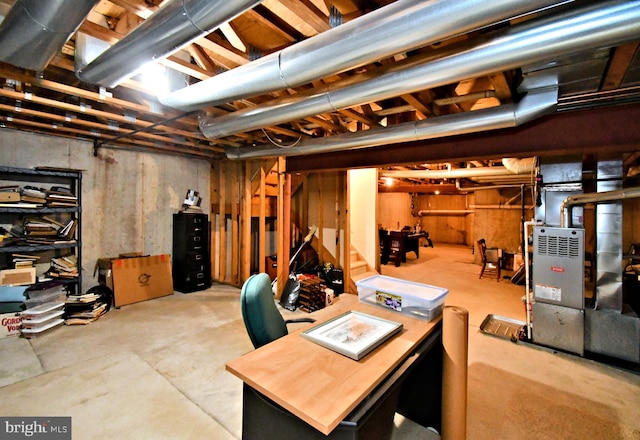 1015 Greenes Way Cir, Collegeville, PA 19426 - unfinished basement featuring heating unit and stairs