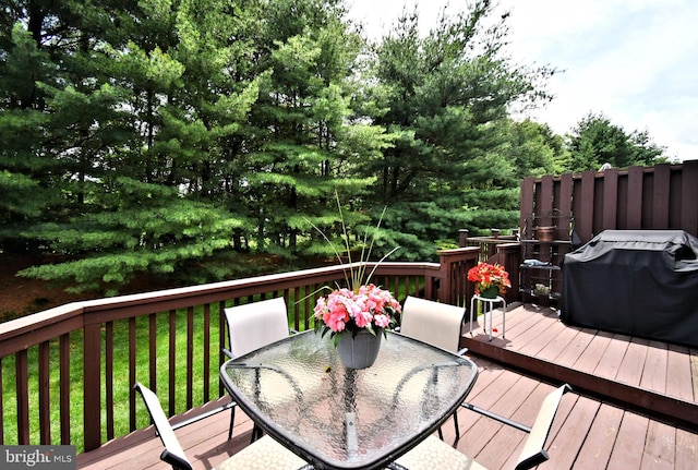 1015 Greenes Way Cir, Collegeville, PA 19426 - wooden deck featuring outdoor dining space and grilling area